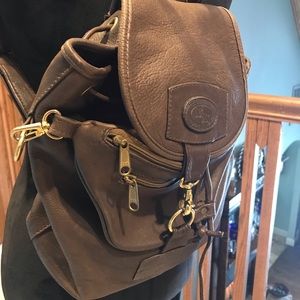 High quality leather backpack purse